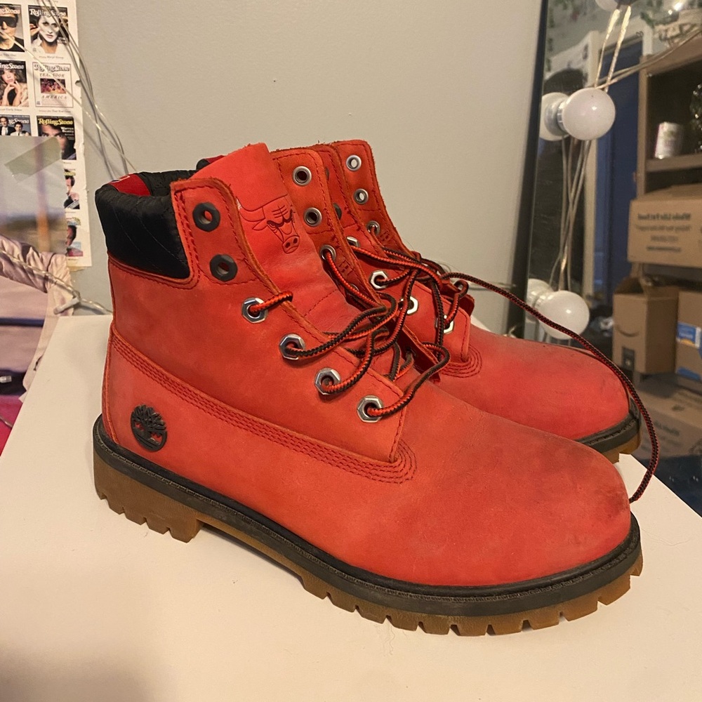 Chicago Bulls Timberland Men's Red Boots